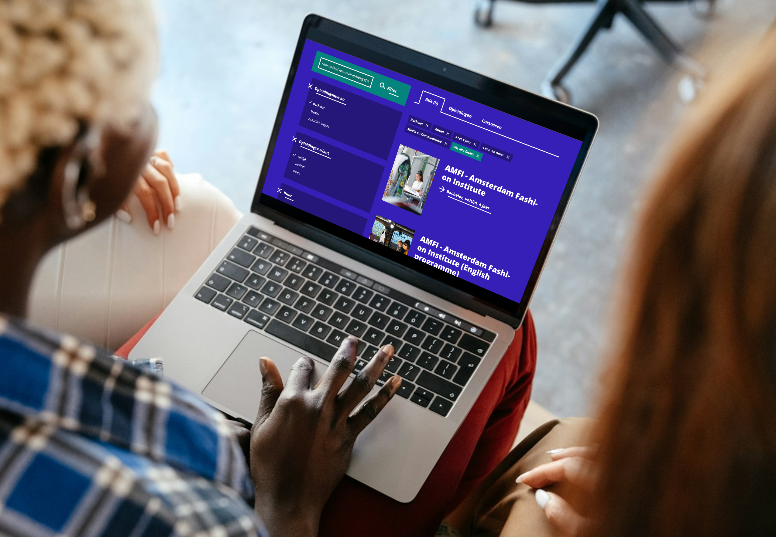 laptop scherm met HvA afbeelding