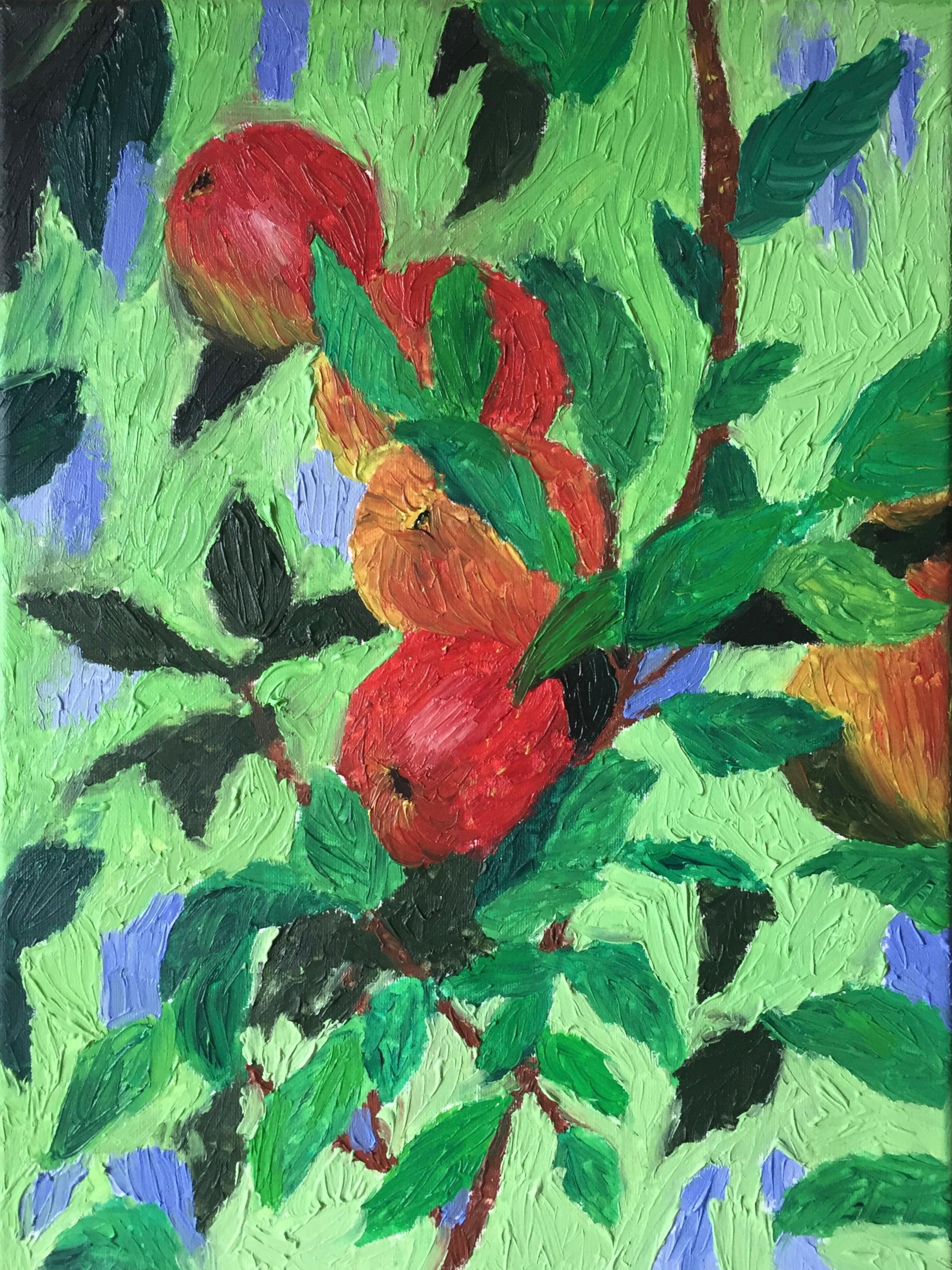 appel schilderij op canvas